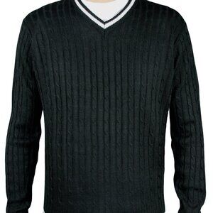 V Neck Cable Sweater